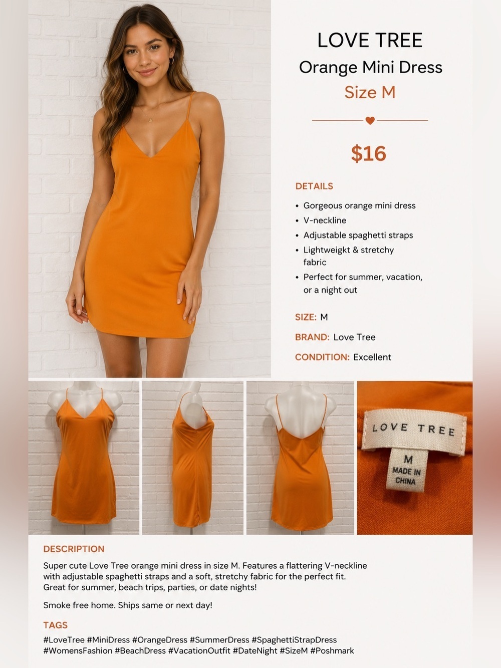 LOVE TREE women strapless feminine summer date out  dress/size M